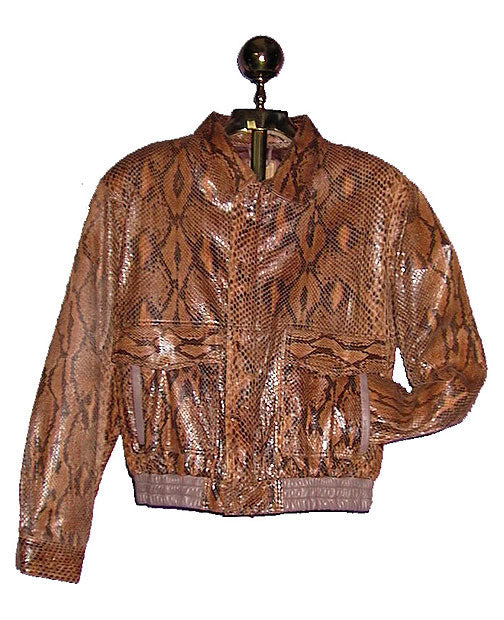 Python Snake Skin Bomber Jacket