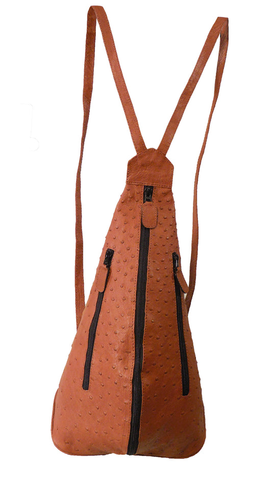 Ostrich Skin Backpack Handbag