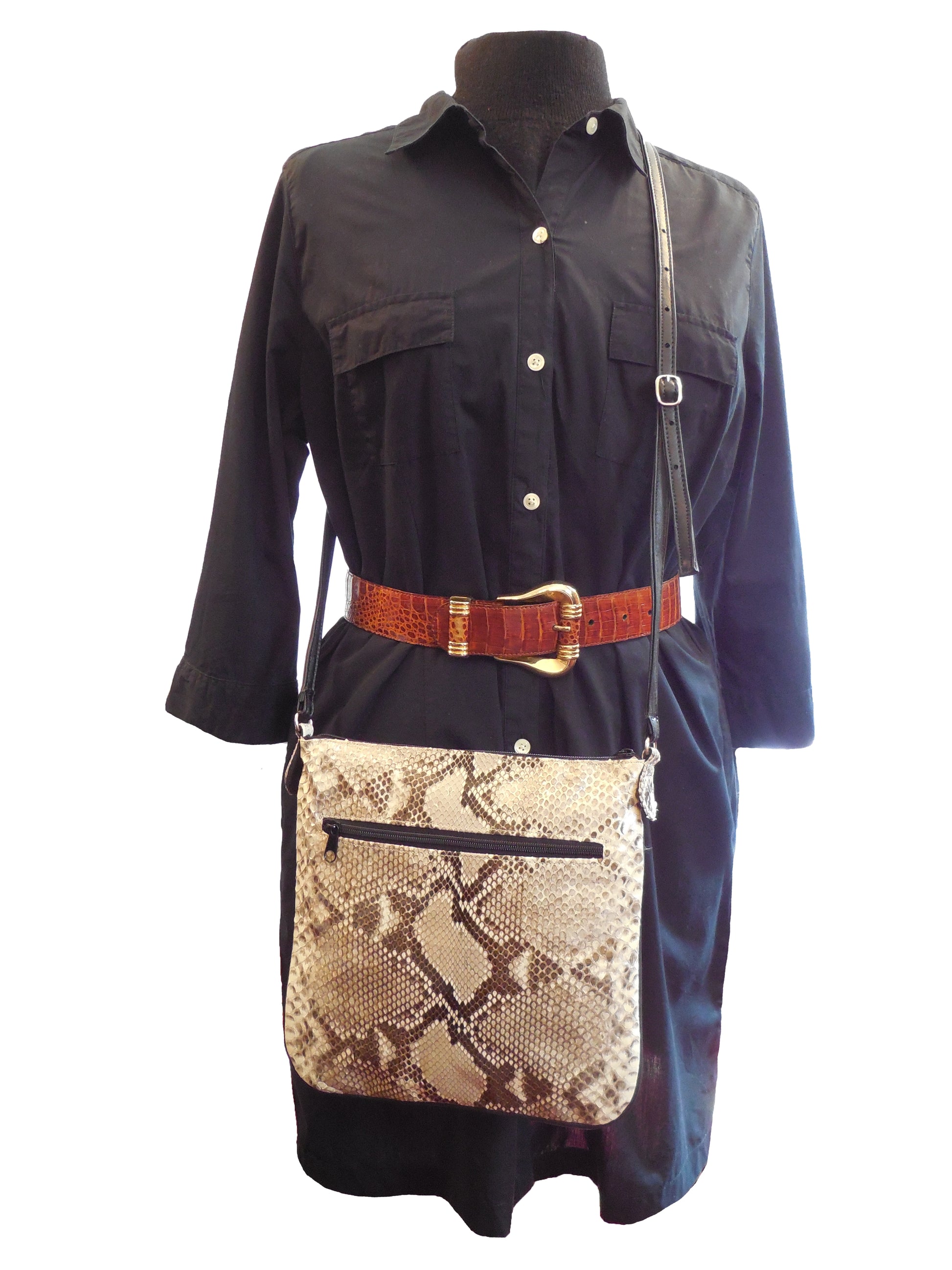 Python Snakeskin Handbag cross-body purse